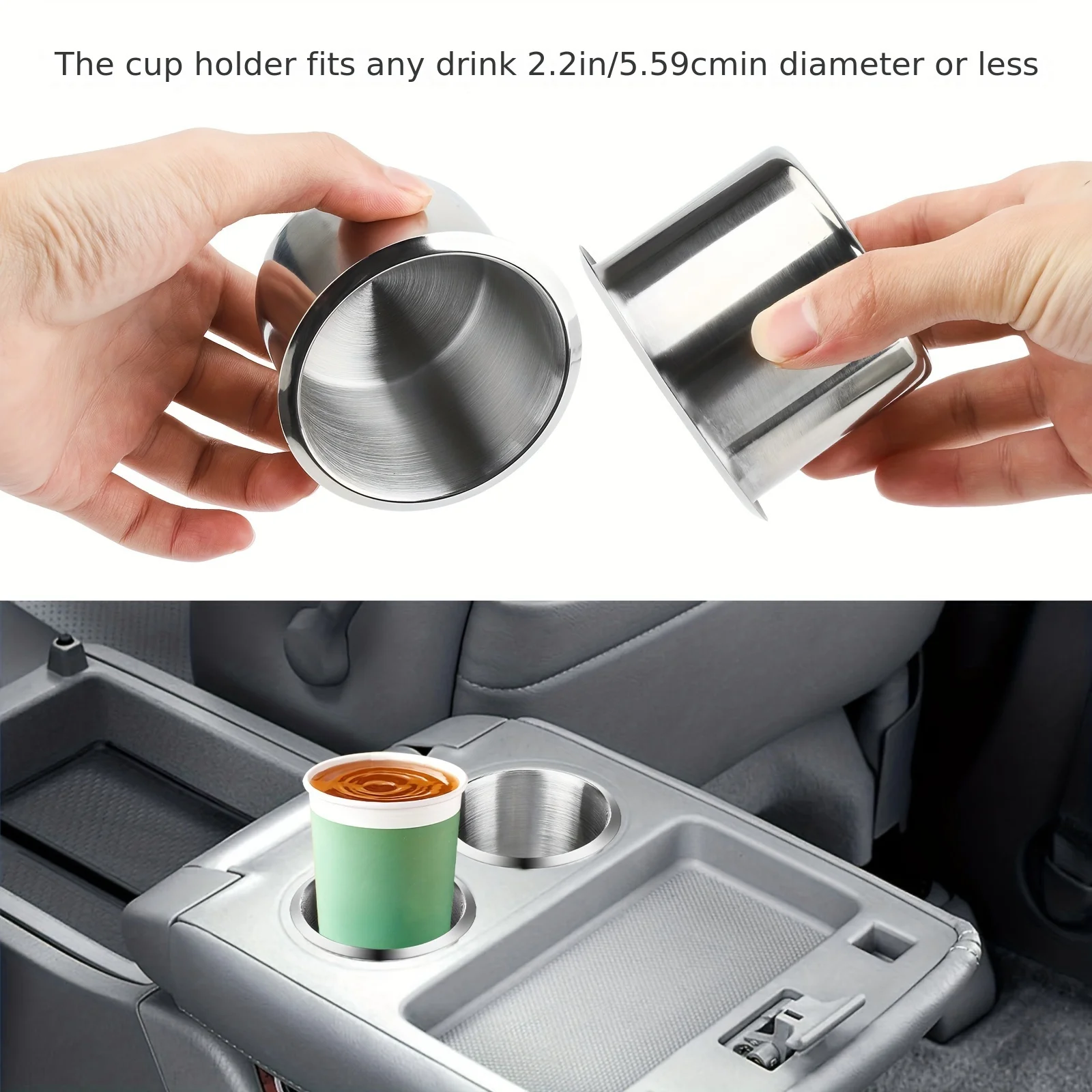 1/2 pezzi portabevande universale in acciaio inossidabile argento per console centrale per auto barca marina camper camper inserti per auto divano