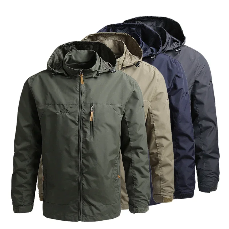 Homens outono jaquetas à prova dwaterproof água casual com capuz blusão campo acampamento casaco de pesca outerwear beisebol caminhadas jaqueta homem roupas
