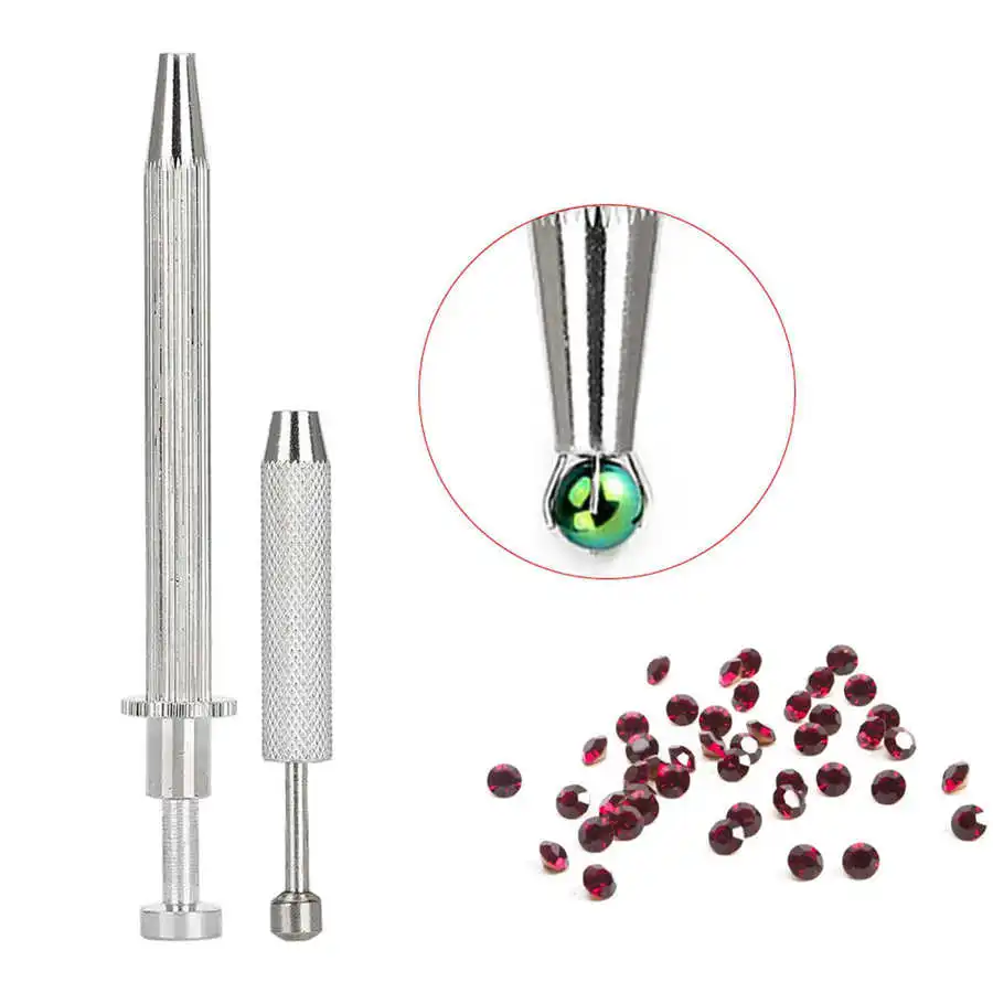 Soporte de cuentas de joyería de 4 garras, herramienta de recogida, soporte de puntas de gemas de diamante, recogedor de pinzas, herramientas de perforación corporal de acero inoxidable