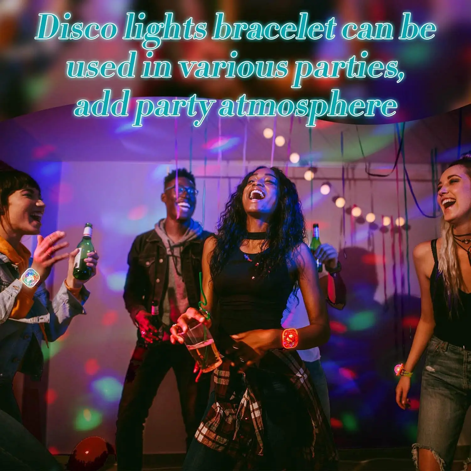 Portátil wearable pulso lâmpada ambiente luz de palco discoteca recarregável led colorido lâmpada controle som para discoteca ktv festa em casa barra