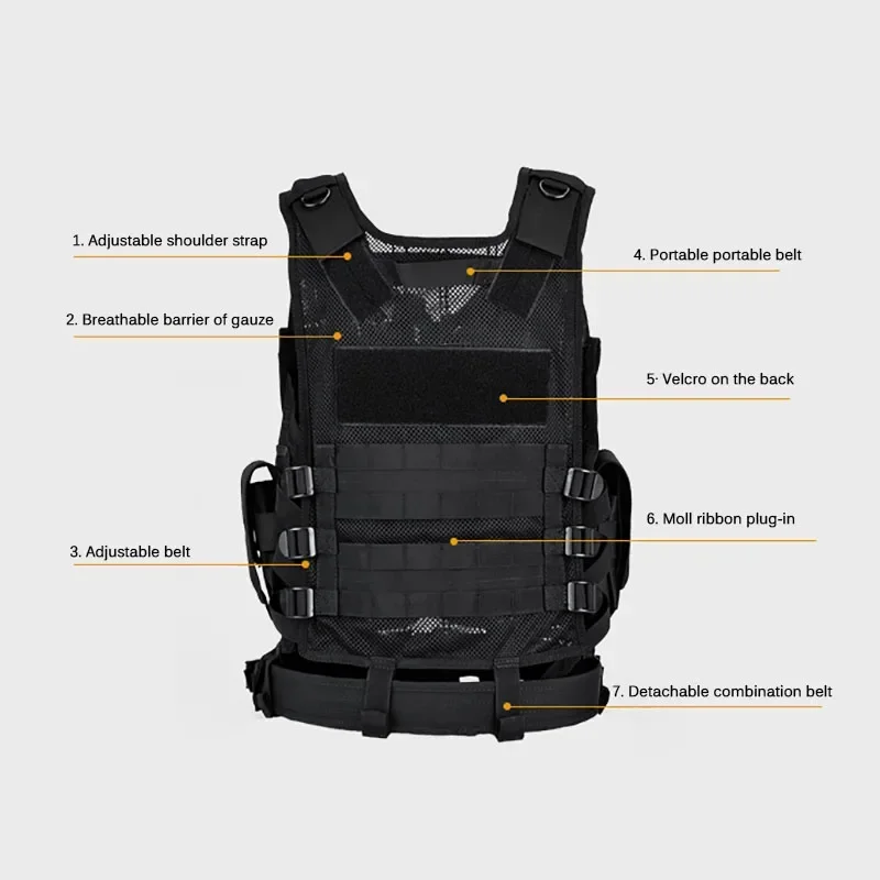 Einstellbare Molle Taktische Weste Kampf Körper Rüstung Westen Wachmann Jagd Armee Outdoor CS Krieg Spiel Airsoft Training Jacke