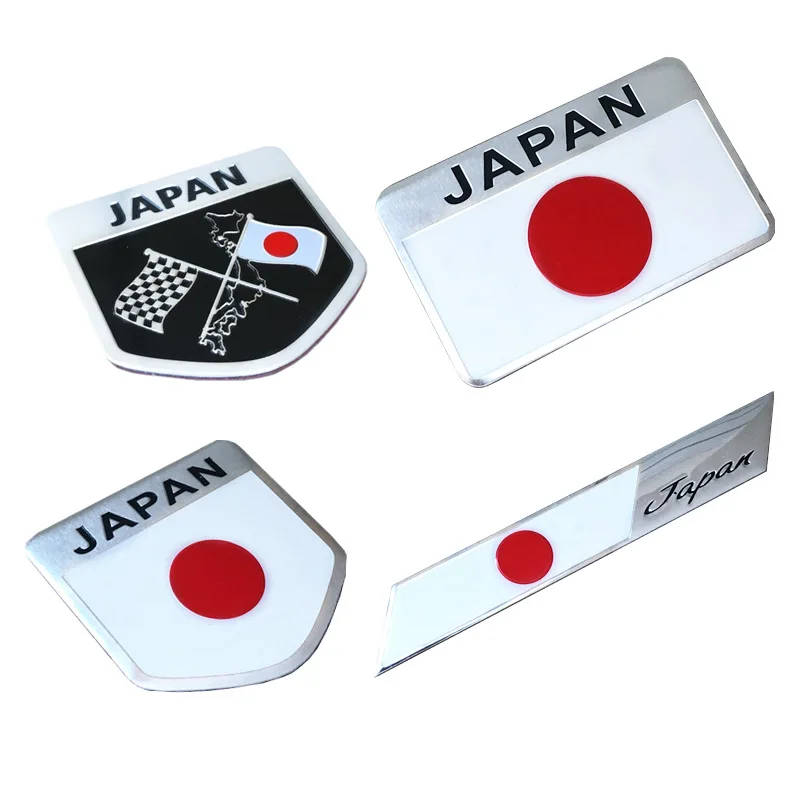 Mapa de bandera nacional de Japón de aluminio 3D, insignia de estilo para motocicleta y coche, pegatina con emblema para Toyota, Honda, Suzuki, Nissan, Lexus, Mazda