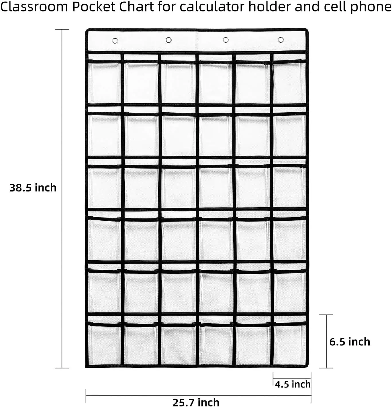 Grafico tascabile per aula con 36 tasche trasparenti per telefoni cellulari, organizer da appendere per supporto per calcolatrice