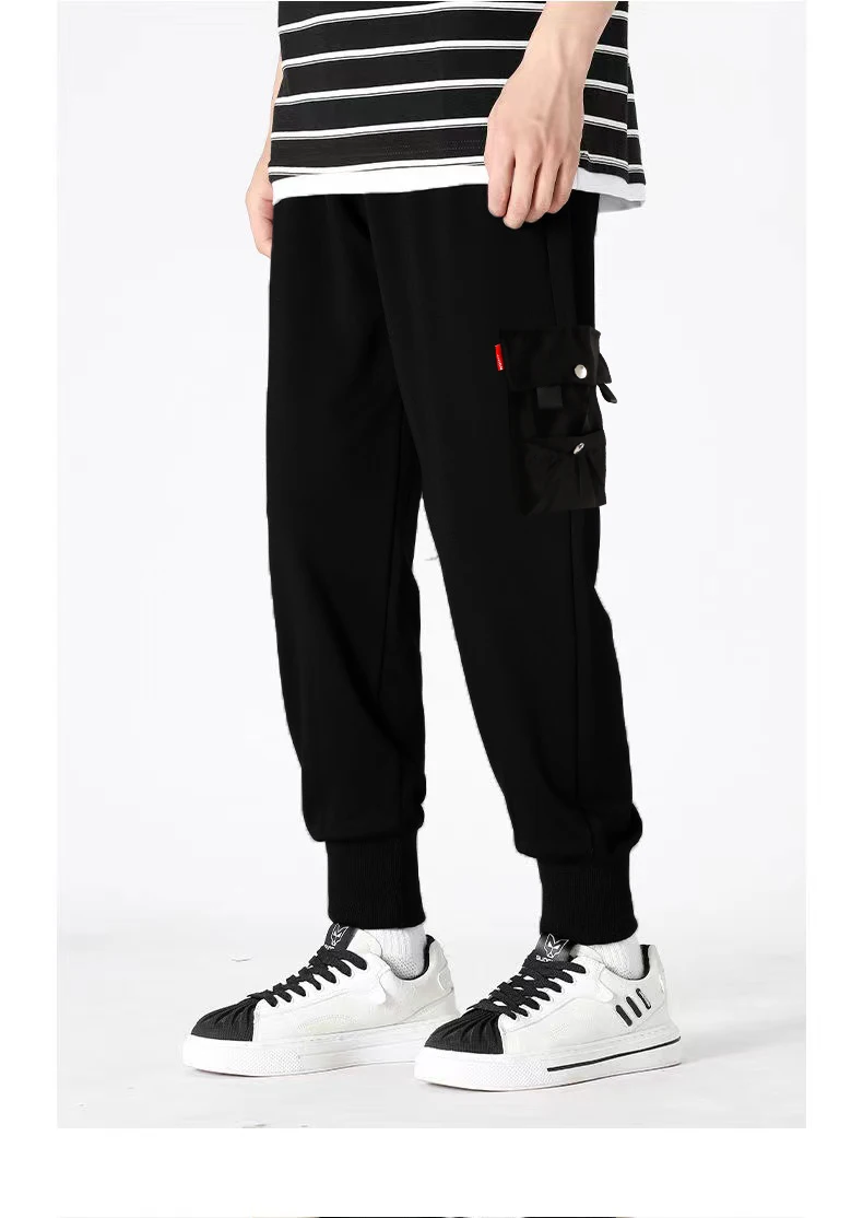 การออกแบบคลาสสิก Multi Flap Pockets Cargo กางเกงผู้ชายหลวม Fit Drawstring Harem Cargo Jogger กางเกงกางเกงขนาดใหญ่ผู้ชายและผู้หญิง