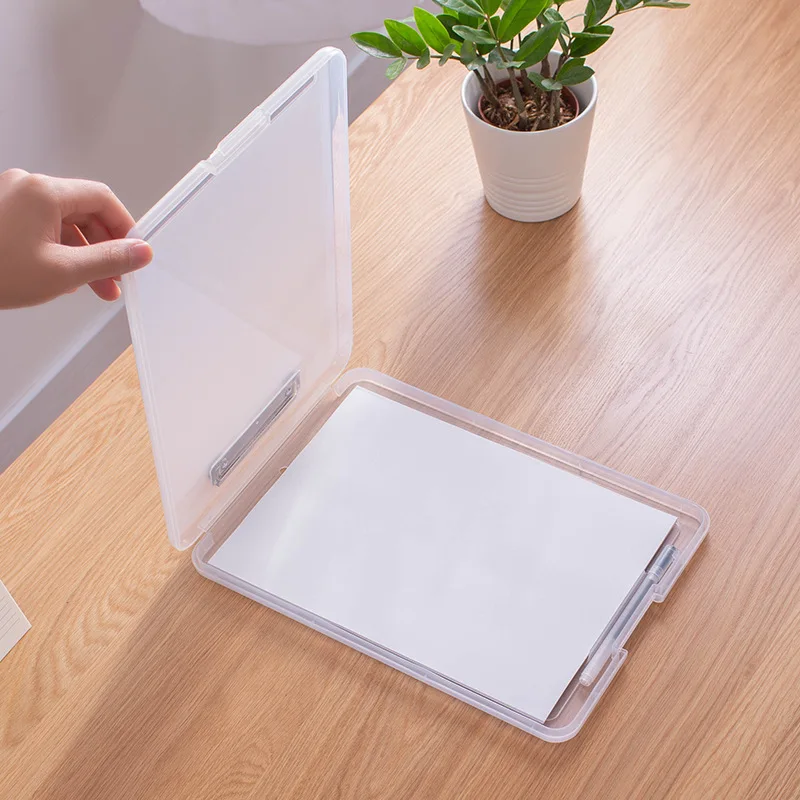 A4 Plastic Storage Clipboard File Box Case Document File Folder Clipboard Office Drop Shipping