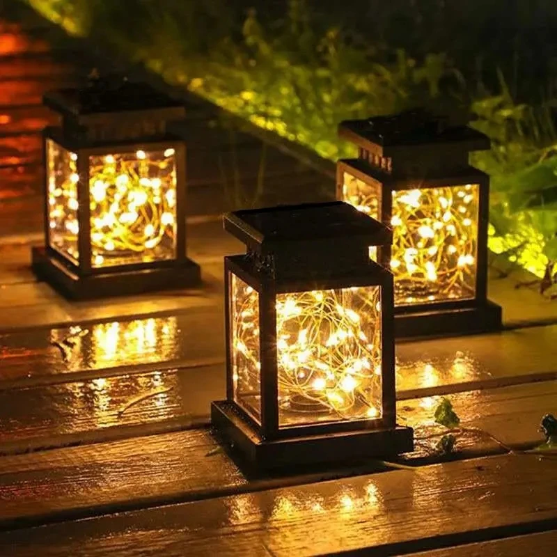 Linterna Solar para exteriores, farolillos colgantes para jardín, luces LED impermeables para mesa, fiesta, Patio decorativo, césped, 1 ud.