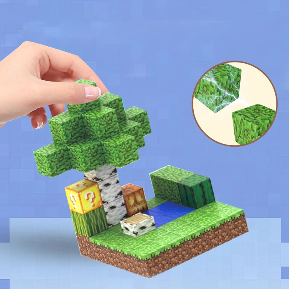 100 Stück DIY Magnetblöcke Mini World Magnetblock Magnetblöcke Puzzle Mine Diamant Bausteine