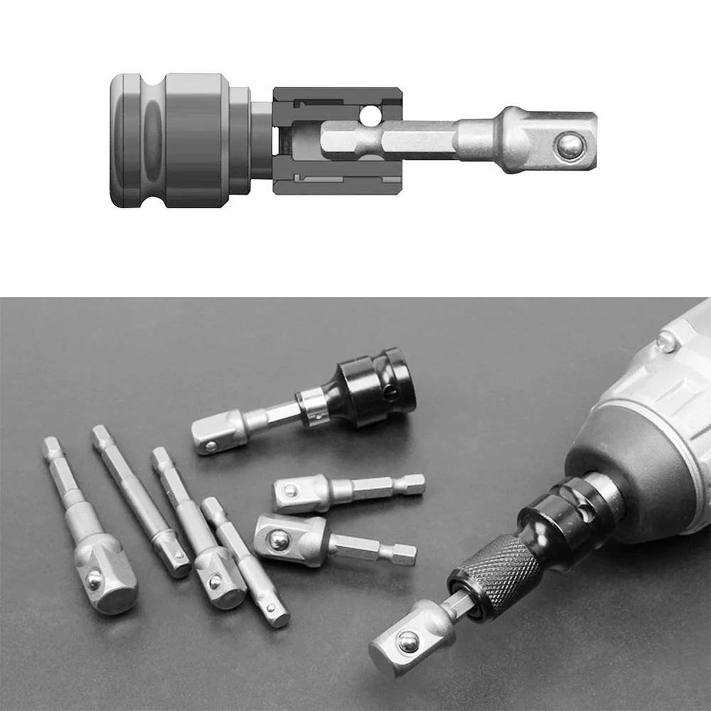 Mũi Khoan Ổ Cắm Adapter Máy Khoan Tác Động Nối Dài Bit Ổ Cắm Adapter 1/4 ''3/8'' 1/2 ''Đầu Vuông 1/4'' Lục Giác vỏ Máy Khoan Bộ Dụng Cụ