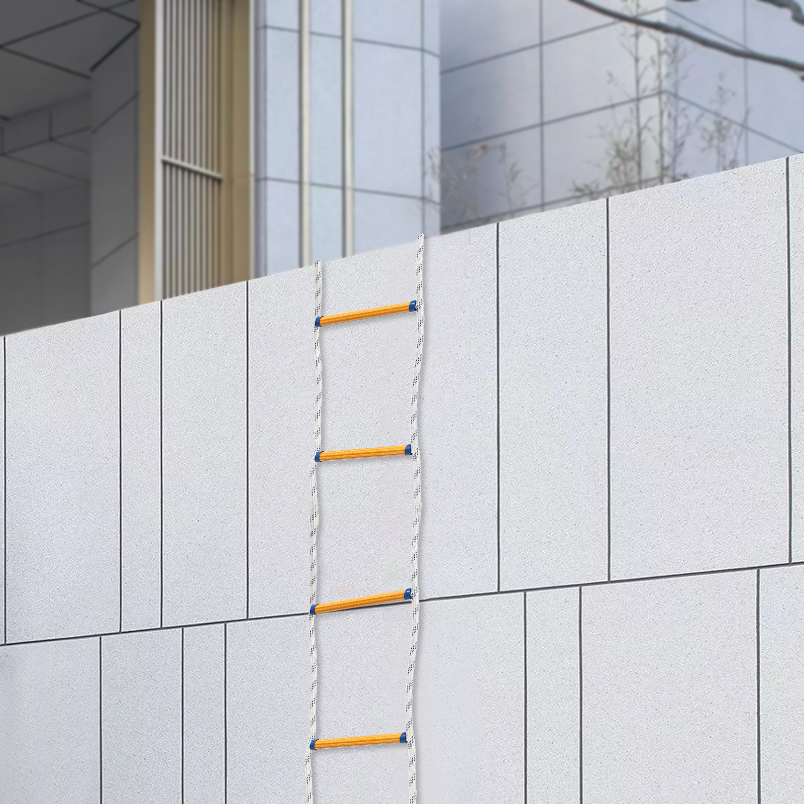 Rettungsleiter, Seilleiter, Mehrzweck-Notfallleiter, handgewebte, schwere Rettungsseilleiter für den schnellen Einsatz in Feuerkatastrophe