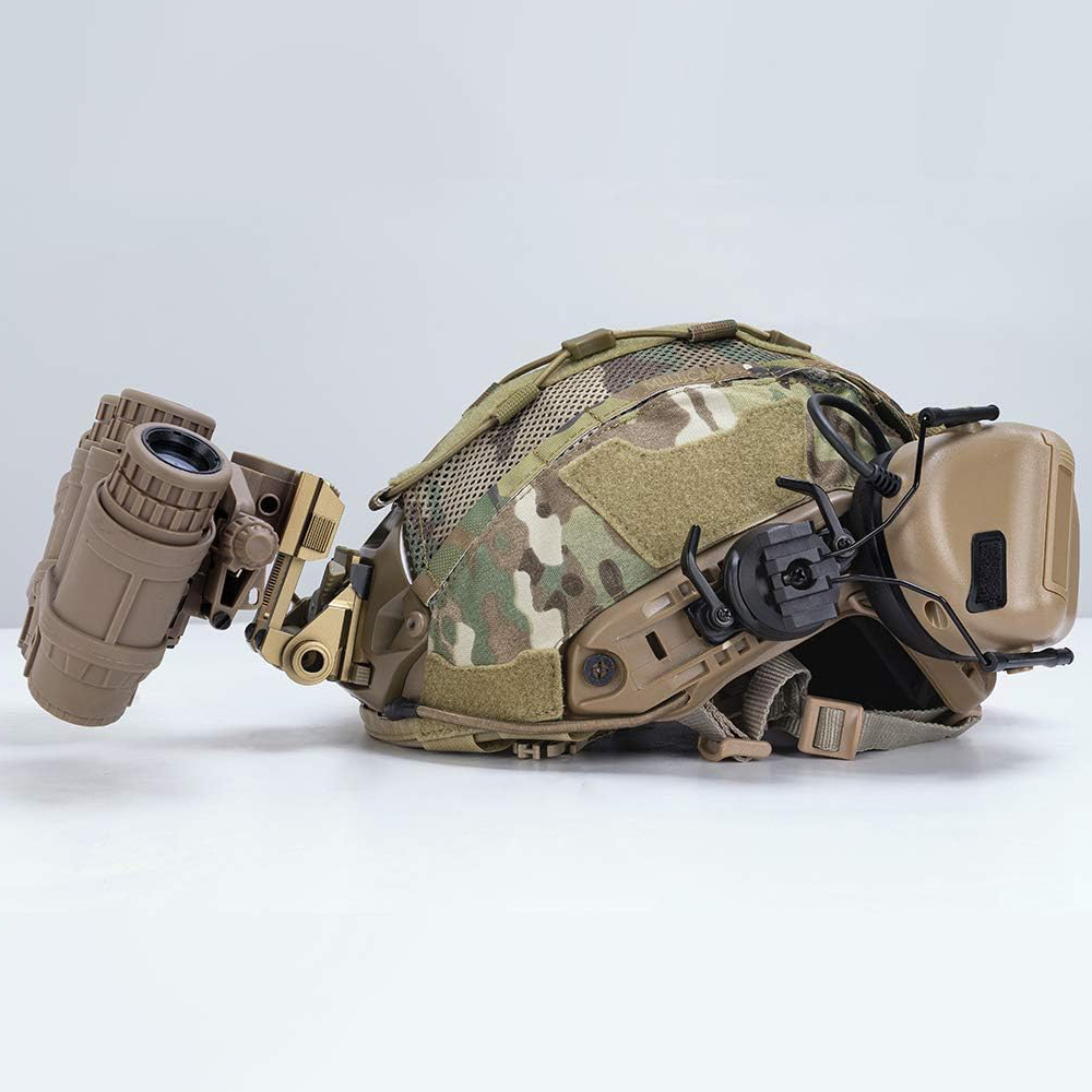 Taktische Helmabdeckung Stoff Camo Kopfbedeckung für Ops-Core Fast Helme Airsoft Paintball Militärhelm mit elastischer Kordel