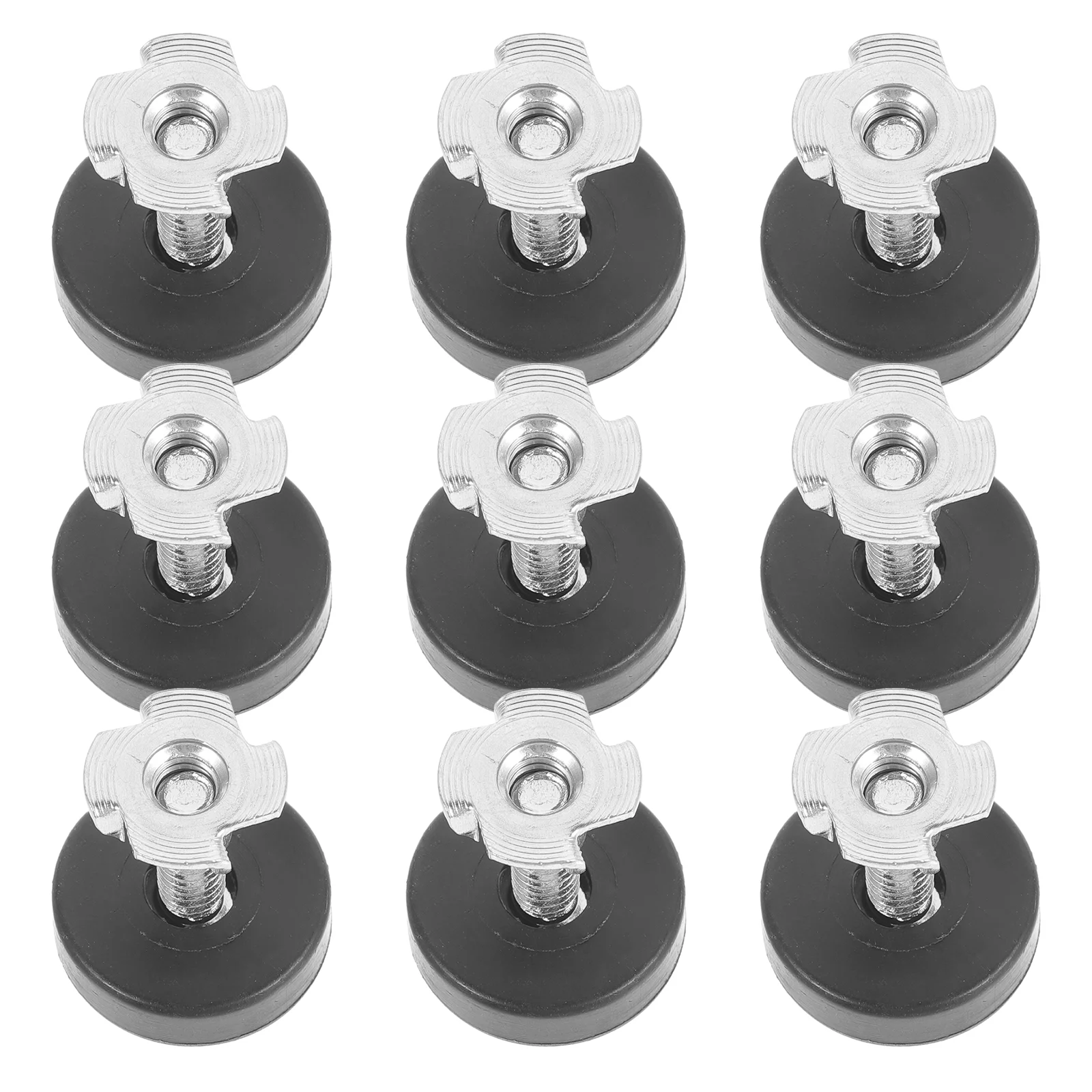 12 Pcs Adjustable Sofa Furniture Balance Feet with Square Nut Threaded Foot Pad Screw on Leveling Pads Leveler for Leg Levelers