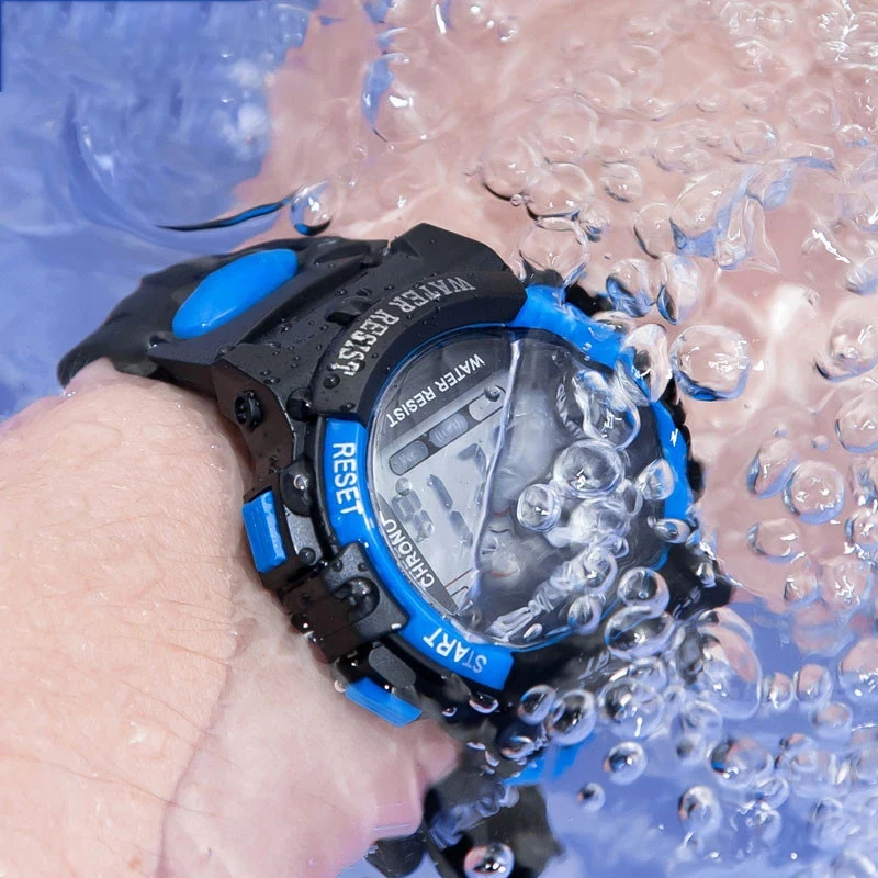 Reloj electrónico para niños, relojes deportivos para estudiantes, colorido reloj Digital LED deportivo de 3ATM, reloj de pulsera con alarma impermeable para niños y niñas