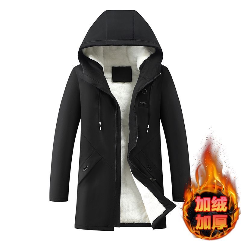 Casaco longo solto casual masculino, jaqueta de algodão quente, velo espesso, tamanho grande, nova moda, outono e inverno, £ 2023