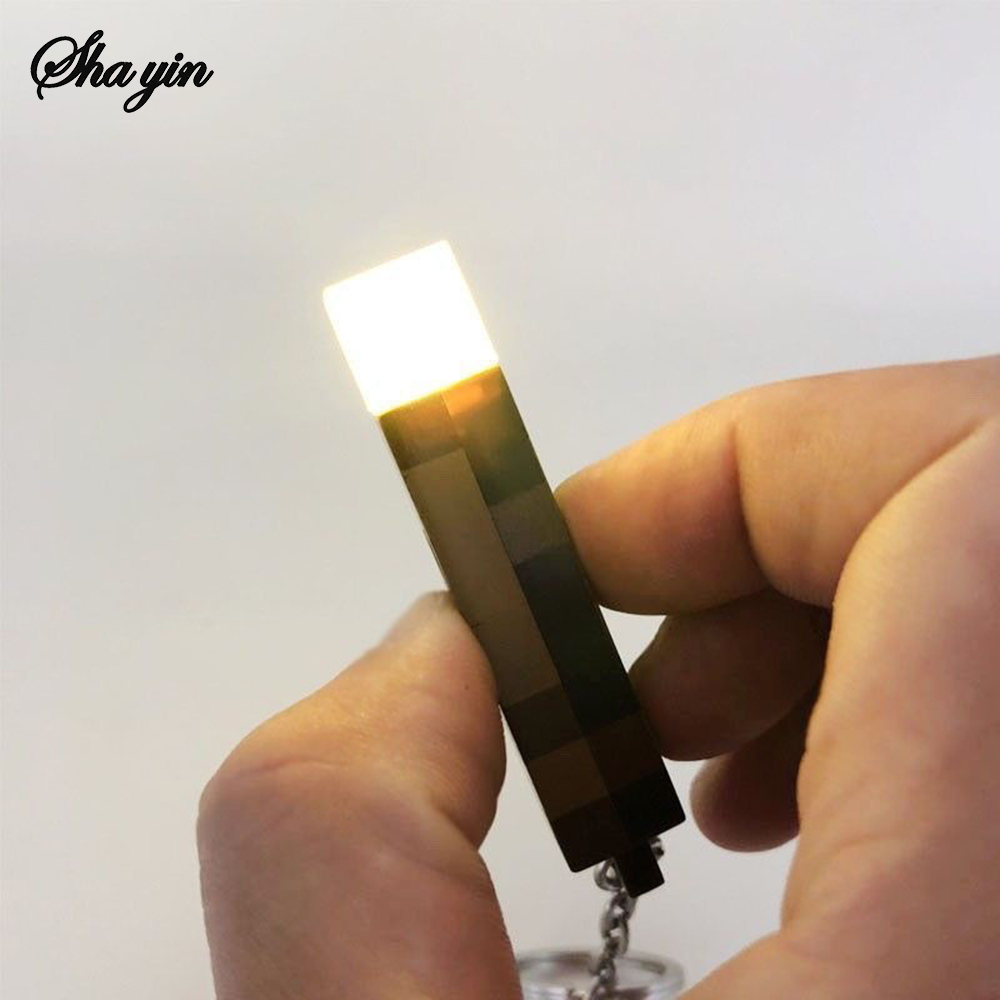 Mini Torch Keychain Rechargeable Light Torch Plastic Game Model Toys Backpack Decorative Pendant Holiday Party Gifts