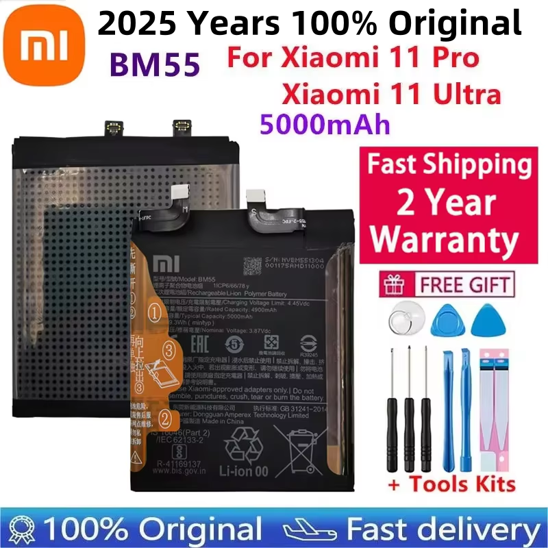 2025 год 100% оригинальный аккумулятор BM4X BM55 BP42 для Xiaomi Mi 11 Mi11 Lite 11 Pro Ultra Сменные аккумуляторы Быстрая доставка