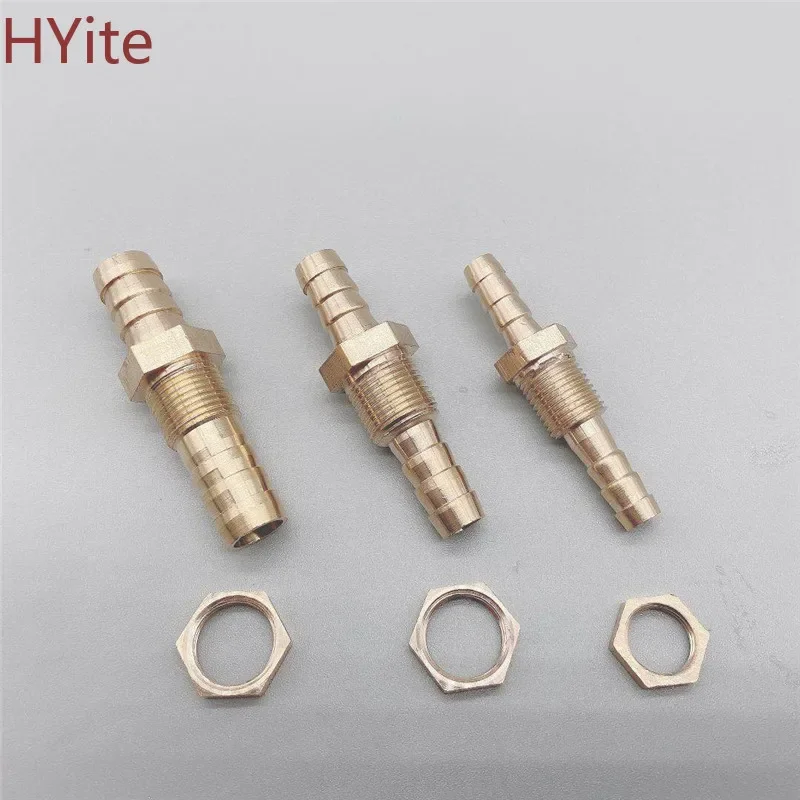 ท่อ ID 6 8 10 12 14 16 มม.ท่อ Barb BULKHEAD ทองเหลือง Barbed Tube ท่อข้อต่อ Coupler CONNECTOR ADAPTER สําหรับการใช้แก๊สน้ําทองแดง