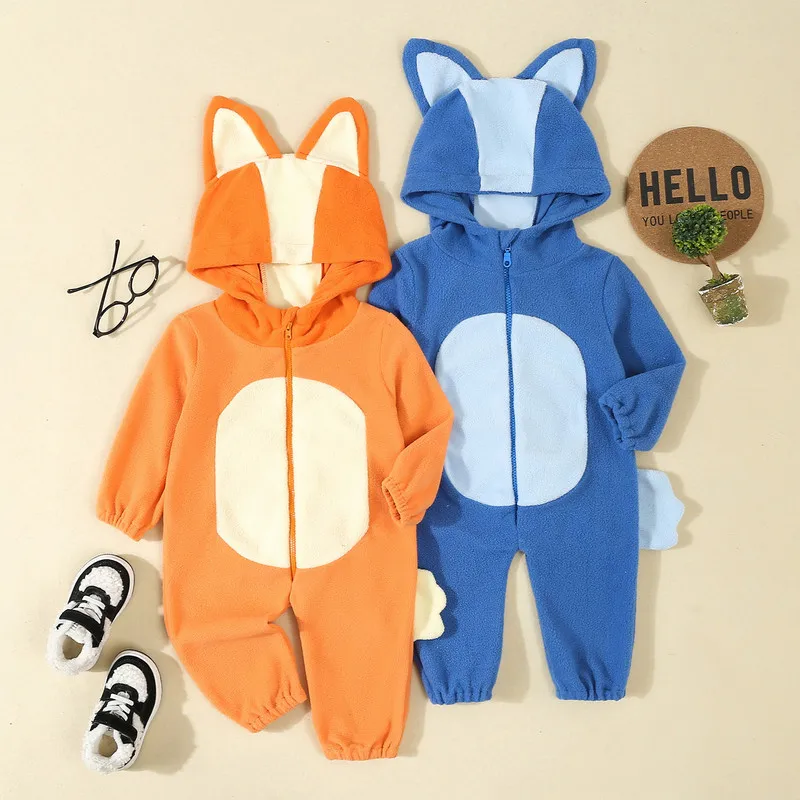 RUEWEY, pelele de animales para bebé de 6 meses a 5 años, ropa de otoño e invierno, mono bonito de zorro con cremallera y cola, ropa para bebé