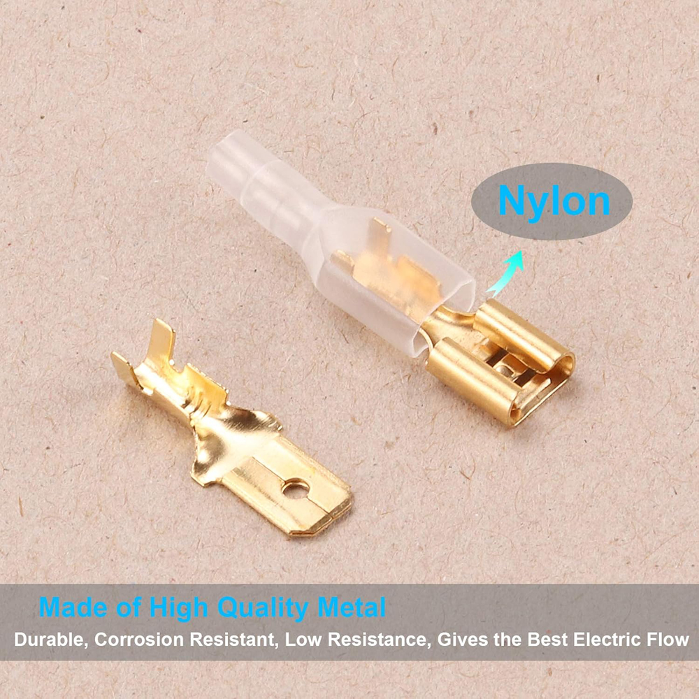 270 peças 2.8/4.8/6.3mm isolado macho fêmea conector de fio terminais de crimpagem elétrica conectores de pá terminal caixa de kit sortido