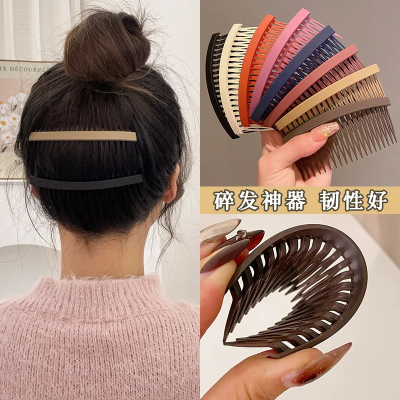 Peine de plástico para mujer, accesorio para el cabello fino con 23 dientes, 4 colores, 1 unidad