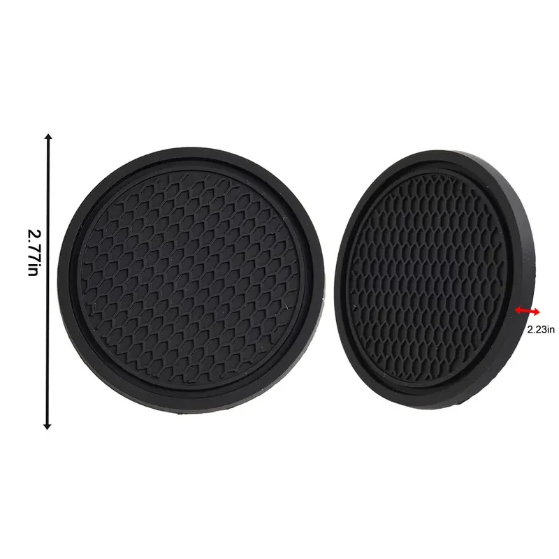 2pcs สีดํารถ Auto ถ้วยผู้ถือ Anti SLIP ใส่ Coasters Pads อุปกรณ์ตกแต่งภายในสําหรับถ้วยส่วนใหญ่อุปกรณ์เสริม