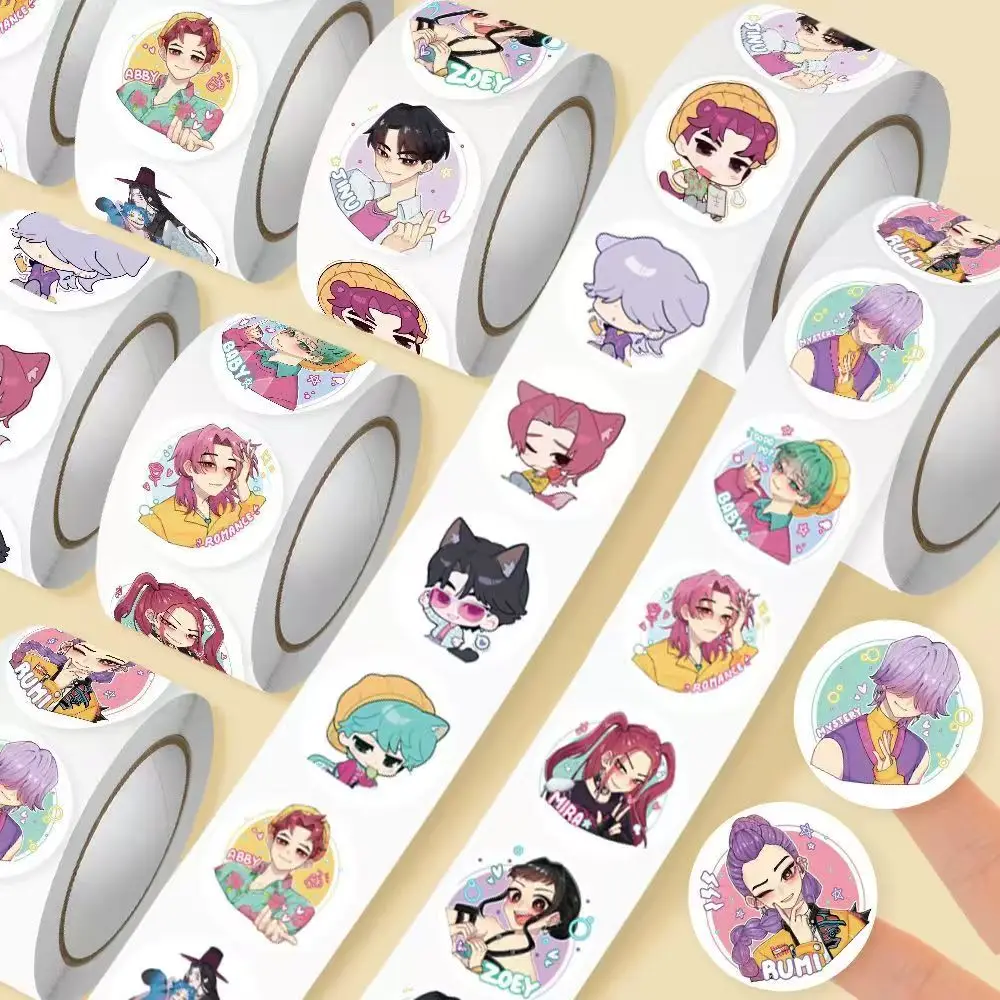 500 Pz/rotolo Anime KPop Demon Hunters Adesivi Demon Hunters Tigre FAI DA TE Scrapbooking Telefono Bagagli Skateboard Impermeabile