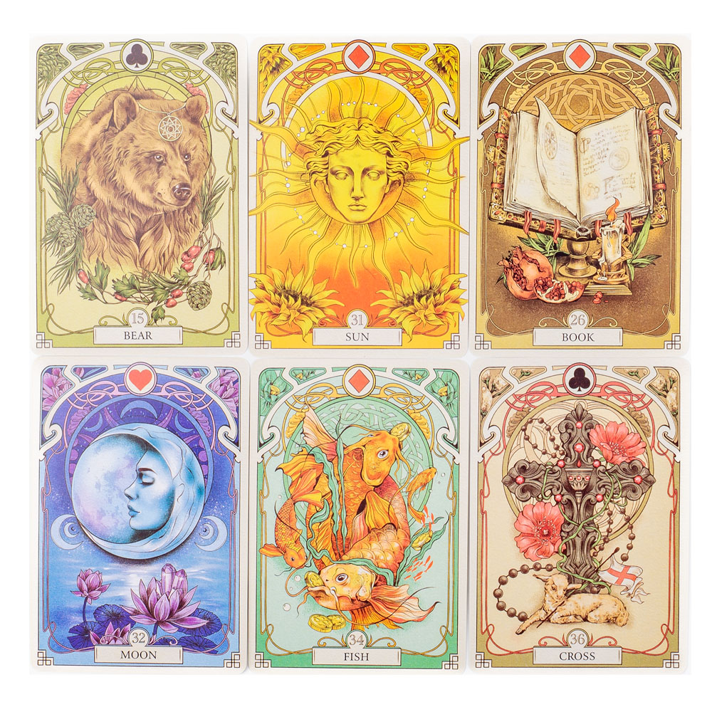 37 Stücke Karten Romantische Lenormand Tarot Deck Vollständige Englische Version Orakel Deck Für Mädchen Brettspiele 10,2*7,2 cm