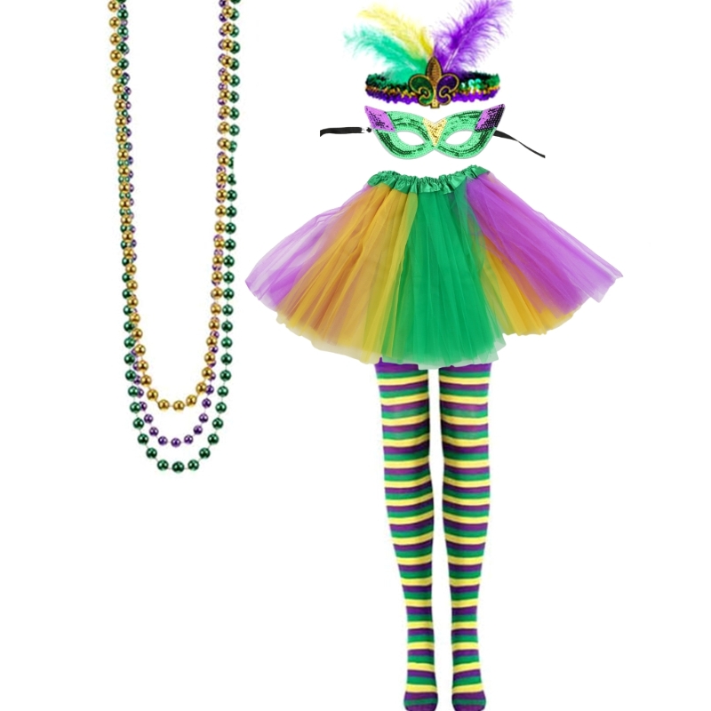 Karneval Feier Kostüm Set Maskerade Maske Festival Party Pailletten Stirnband Rock Karneval Party Drop Shipping