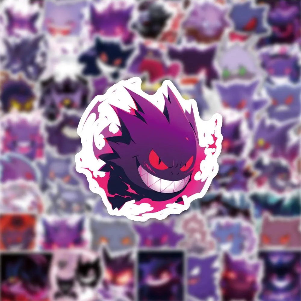 10/30/50 pçs anime pokemon gengar adesivos legal dos desenhos animados crianças decalques brinquedo diy caso de telefone garrafa de água notebook pvc graffiti adesivo