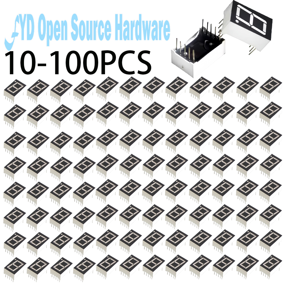 10-100 шт. 0,56 дюйма, 7 сегментов, 1 цифровой светодиодный дисплей, суперкрасный общий катод, анод DIP10
