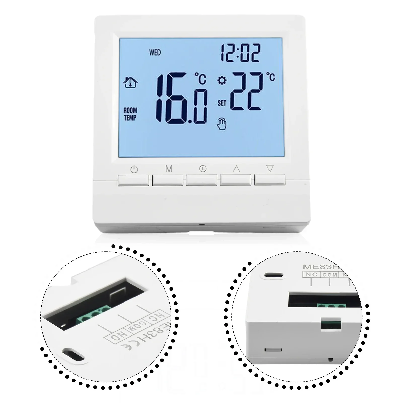 Controlador de temperatura programable, termostato de habitación, pantalla LCD Digital, controlador de pantalla táctil, caldera de Gas para calefacción de suelo