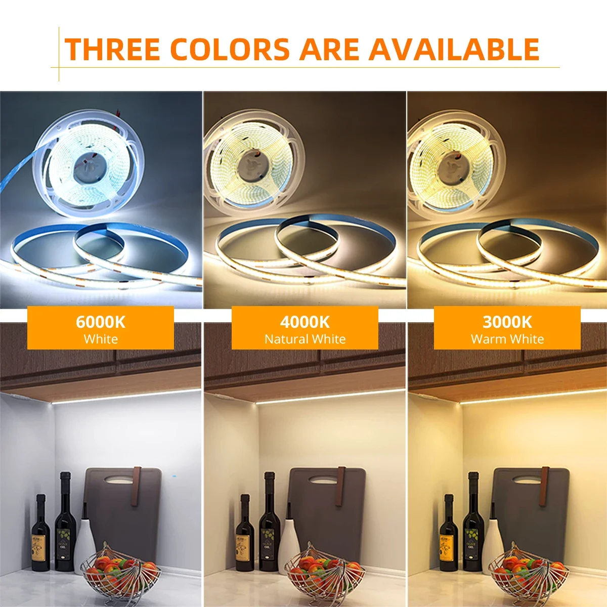 DC 5V 12V 24V COB LED Strip Lights 320LEDs/m High Brightness FOB Flexible Ribbon Bar Tape Linear Dimmable Lighting Room Decor