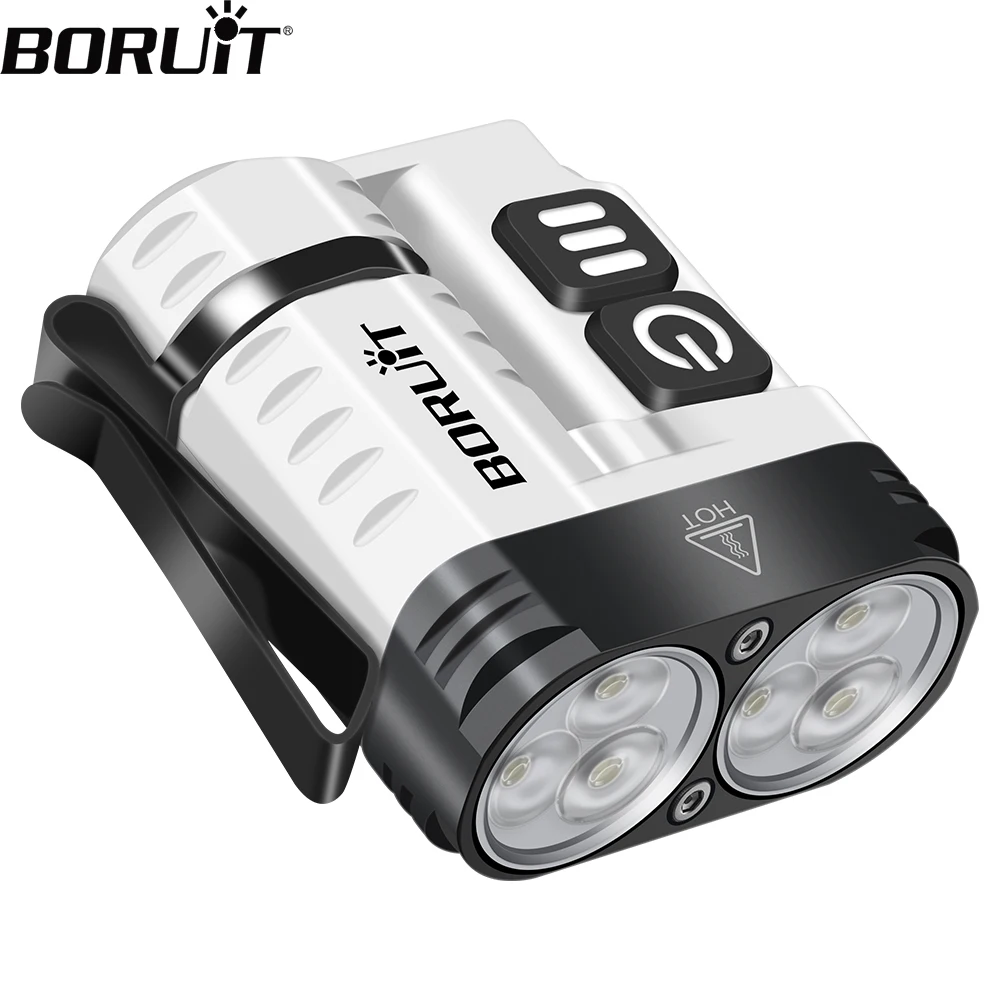 BORUiT U6 SST20 LED EDC Taschenlampe Schlüsselanhänger Arbeitslicht Typ-C wiederaufladbare Clip-Taschenlampe mit Magnet Camping-Taschenlaterne