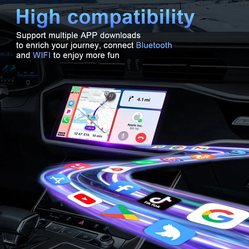 2 в 1 проводной к беспроводному адаптеру CarPlay Android Auto для OEM автомобильной стереосистемы с USB-ключом Smart Mini Box Plug and Play Bluetooth