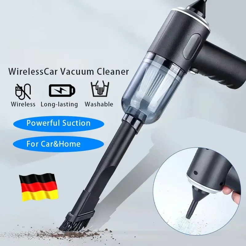 Aspirador de coche inalámbrico portátil, aspirador inalámbrico de doble uso para el hogar y el coche, potente aspirador de alta potencia de 120W