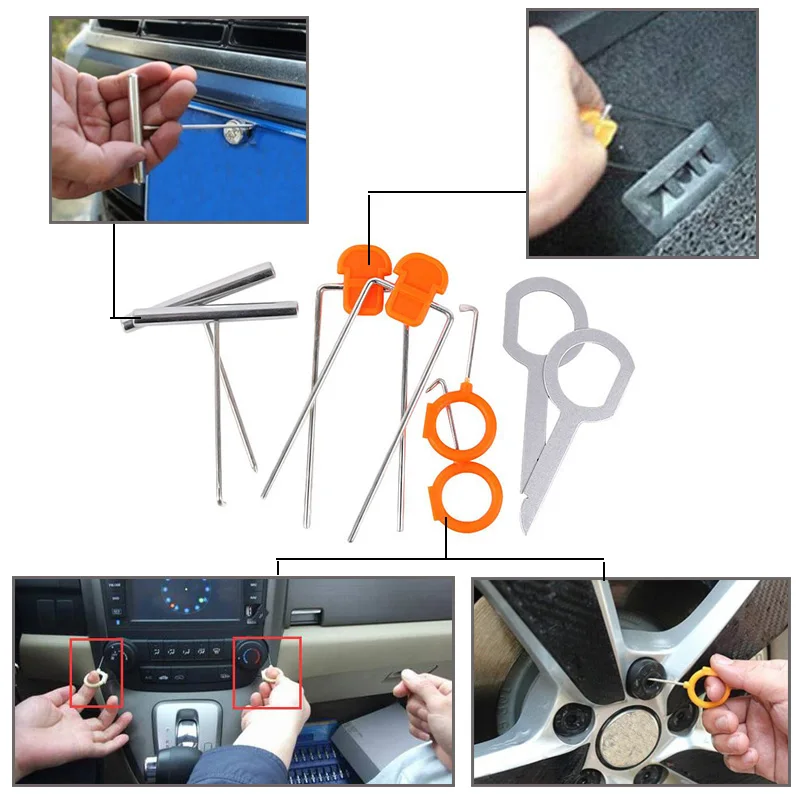 รถหลายเครื่องมือเครื่องเสียงรถยนต์ Disassembly เครื่องมือพลาสติก Pry Bar แผงประตู Disassembly Pry แผงภายในคลิป Rocker Crowbar