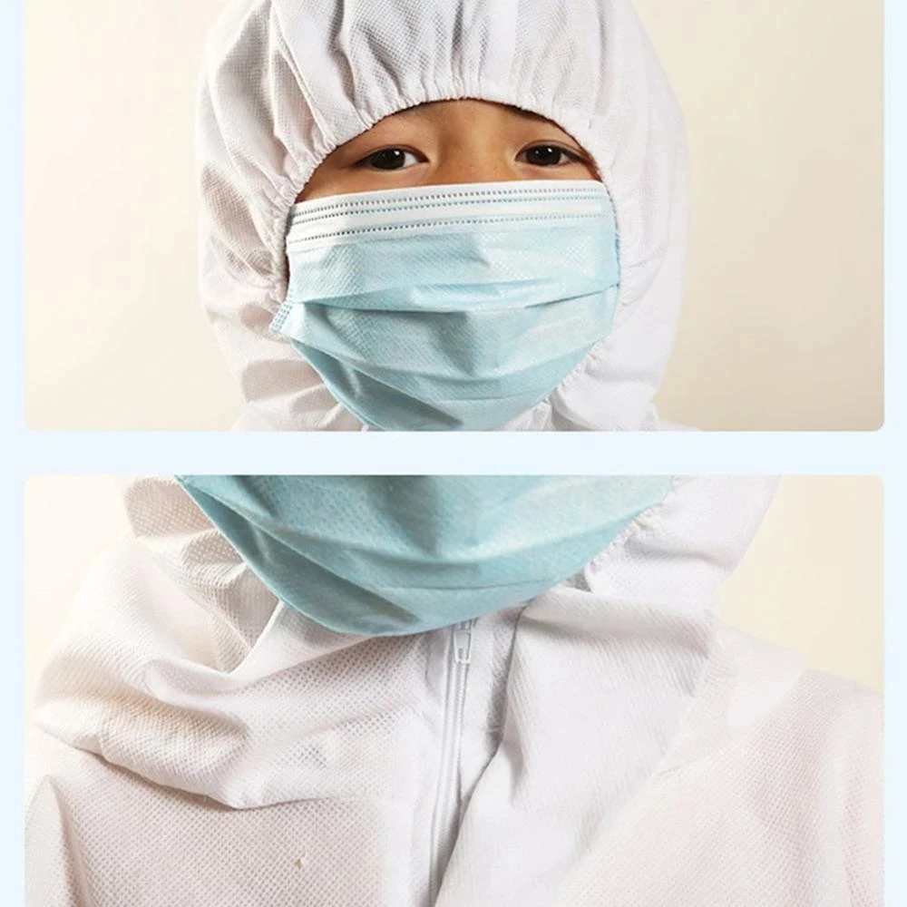 Monos protectores transpirables a prueba de polvo para niños, traje aislante con capucha, vestido de cuerpo completo desechable, disfraz de juego antiincrustante