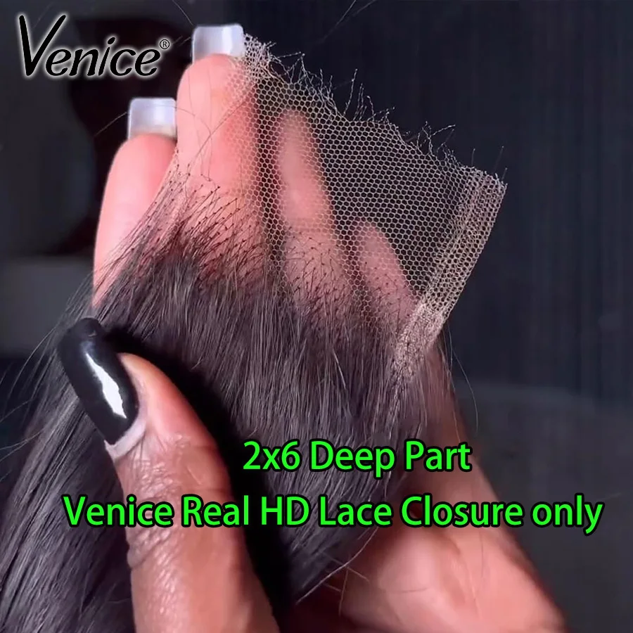 Veneza 2x6 hd fechamento de renda em linha reta parte profunda virgem cabelo humano parte livre 2x6 real hd laço frontal onda do corpo preplucked natural