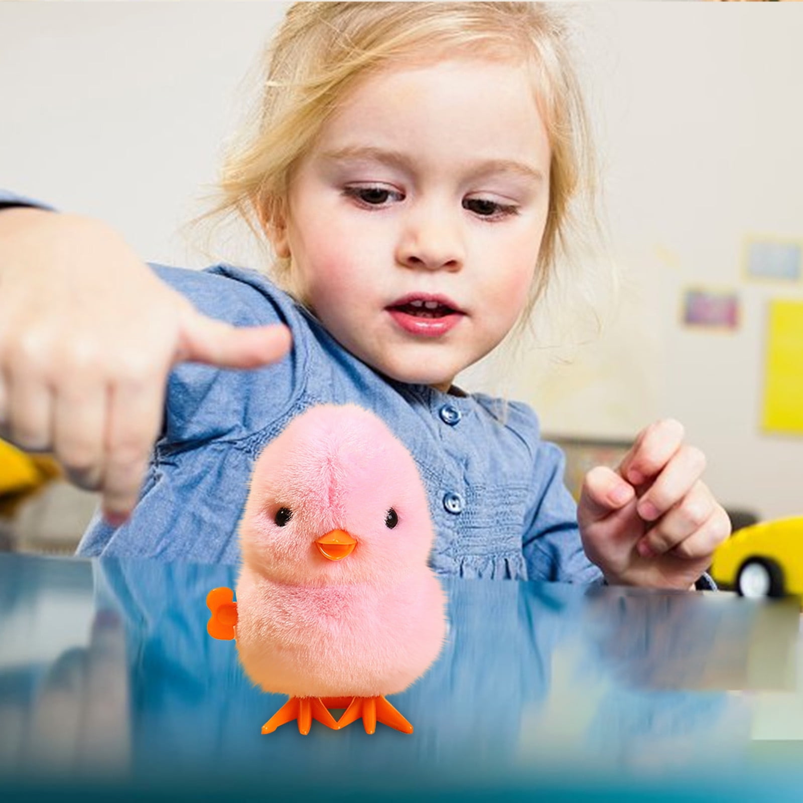 1PCS Yellow Jumping Chicken Plush Toys Moveable Chain Winding Soft Dolls Simulation Anime Plushie children's Birthday gift