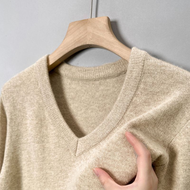 ผู้ชายถัก V คอ Pullovers Ribbed SLIM FIT คลาสสิกสีดําสีเทาเสื้อกันหนาวสําหรับชายฤดูใบไม้ร่วงฤดูใบไม้ผลิจัมเปอร์เสื้อผ้า