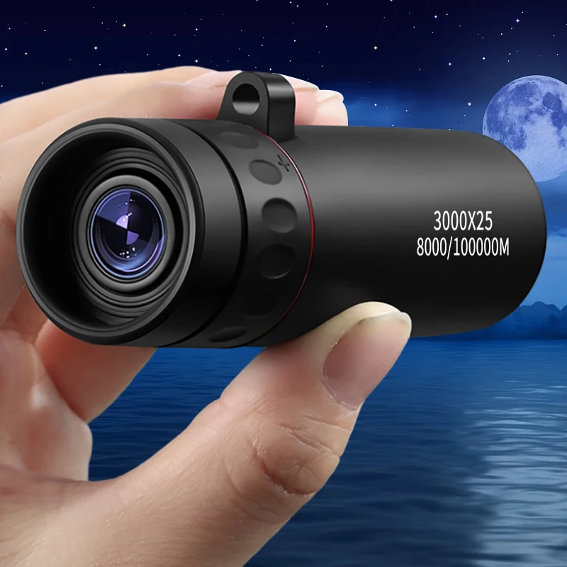 3000x25 ผู้ใหญ่ Professional HD Remote Monocular & Pocket Mini กล้องโทรทรรศน์แบบพกพาสําหรับตั้งแคมป์กลางแจ้งและการล่าสัตว์