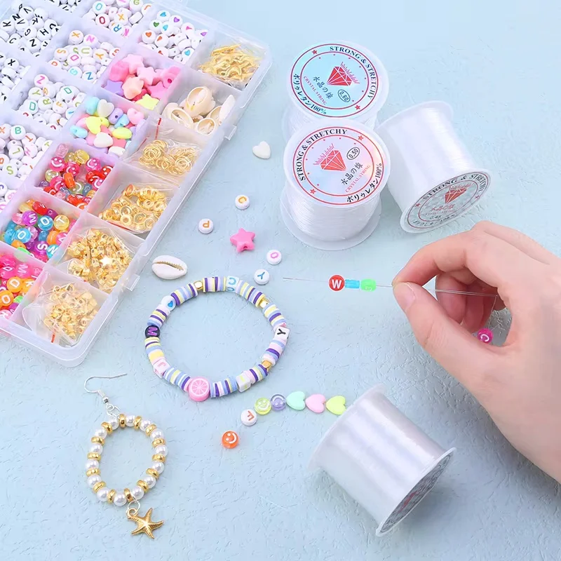 100m plástico cristal diy miçangas linha de pesca sem cabo elástico para fazer jóias suprimentos fio jeweleri corda