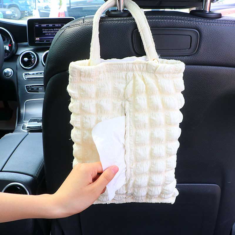 Car Soild Color Seat Rear Back Seat Bag leather Pet Cargo Cloth Universal Multifunction Storage Debris Bags Tissue box