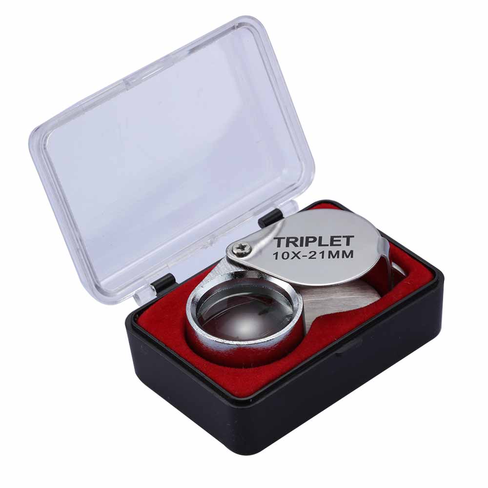 Lupa de bolsillo para joyería, 10x-30x 21mm, joyeros, lupa de ojo de diamante, herramientas de Metal para monedas, gemas, sellos, relojes