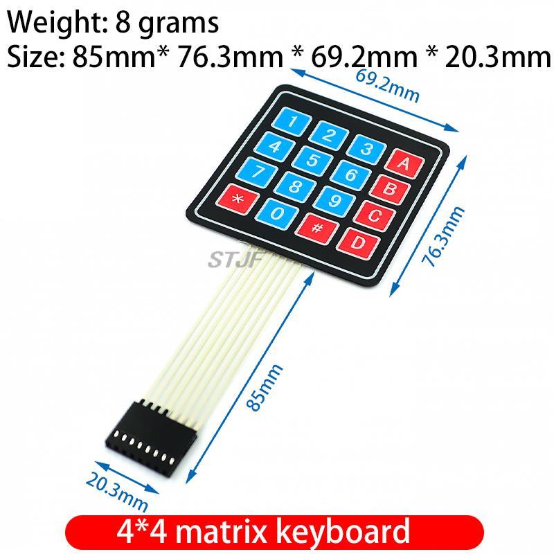 1*2 3 4 5-Tasten-Tasten-Membranschalter 3*4 4x5-Matrix-Array-Tastatur 1x6-Tastatur mit LED-Bedienfeld-Pad-DIY-Kit für Arduino