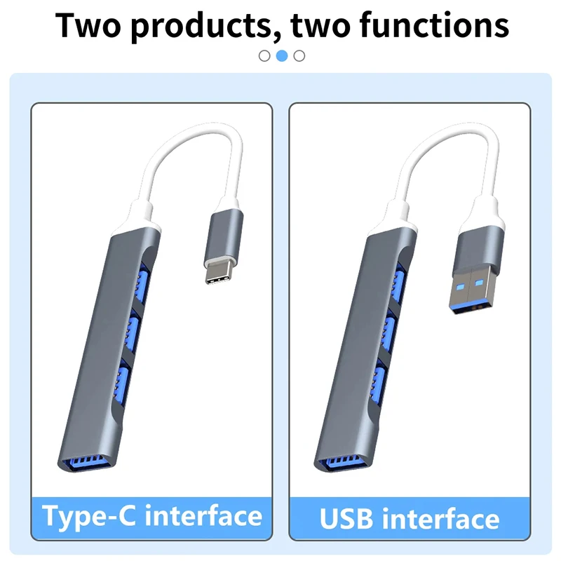 Concentrador de red USB 3,0 tipo C, adaptador divisor múltiple de 4 puertos OTG para Macbook HUB Pro 13 15 Air Mi Pro para HUAWEI, accesorios de computadora