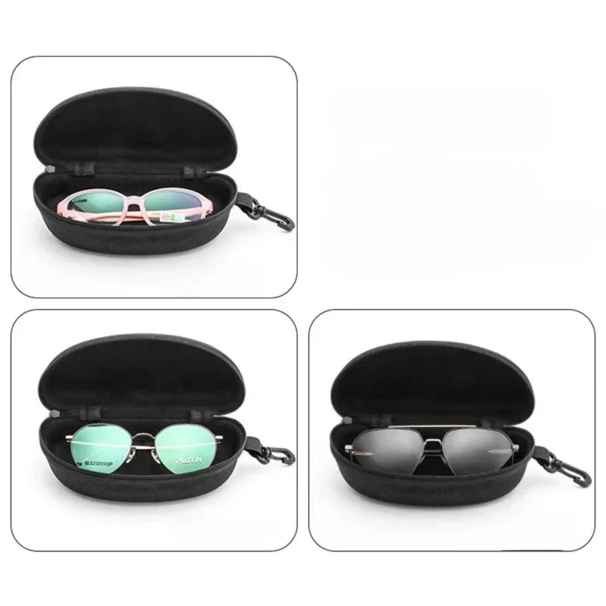 1pc Simple Black Glasses Case Portable Sunglasses Storage Box Durable Protective Container Eyewear Accessories For Sport Travel