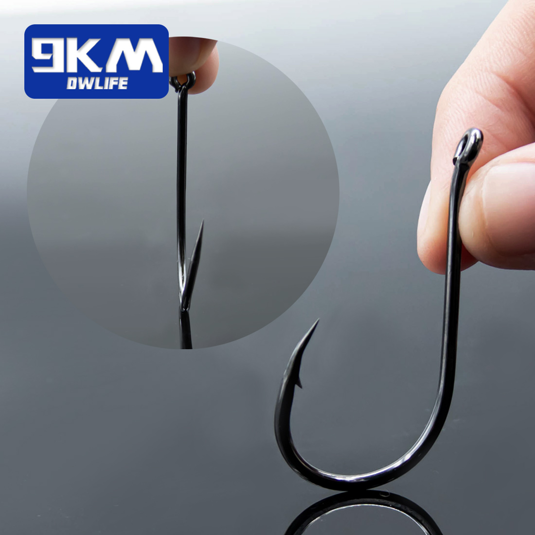 9KM Móc Câu Cá 50 ~ 100 Chiếc Bạch Tuộc Mỏ Móc Cá Chép Câu Cá Jigging Móc Thép Gai Đen Thép Carbon Cao Cấp băng Accessoories
