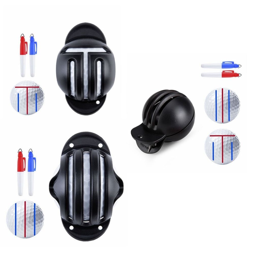 1 комплект с 2 ручками, маркер для мяча для гольфа, двусторонняя маркировка, маркировочная линия, писец для гольфа, не выцветающий выравниватель, маркер для мяча для гольфа