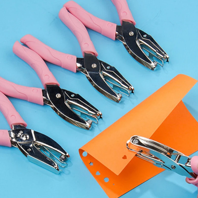 Śliczny dziurkacz z pojedynczym otworem Scrapbooking dziurkacze do papieru Kawaii gwiazda serce koło dziurkacz DIY Craft kształt frez Perforator
