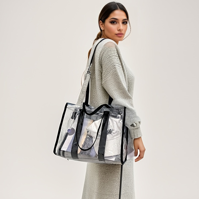 Bolso de hombro tipo bandolera de Pvc estilo Harajuku para mujer, bolso transparente impermeable a la moda, bolso de almacenamiento para playa